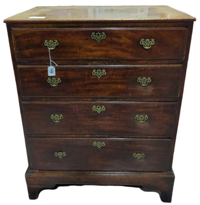 A George III mahogany chest of four long drawers o