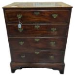 A George III mahogany chest of four long drawers o