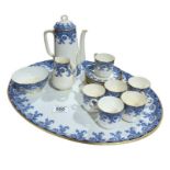 A Royal Worcester blue and white coffee service on
