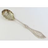 A Victorian single silver spoon, with a engraved a