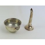 A 20th century two section silver wine funnel, Bir