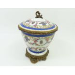 A 19th Century Sevres pot and cover with hand pain