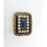 An early 19th century mourning brooch, the slim ce