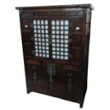 A late 19th Century Japanese elm wood wardrobe hav