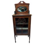 A late Victorian inlaid mahogany display cabinet h