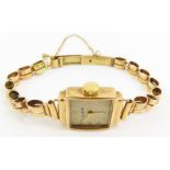 Justa - a ladies 9ct gold wrist watch, the square