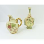 A Royal Worcester blush porcelain jug 1094 with pa