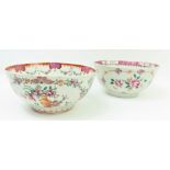 A small Chinese export famille rose bowl painted i