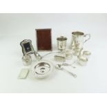 A collection of silver items to include two photog