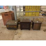 Wooden coal box and two others