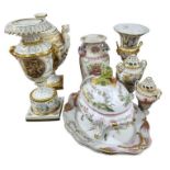 A quantity of decorative reproduction pottery vase