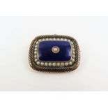 A 19th century mourning brooch, the rectangular sh