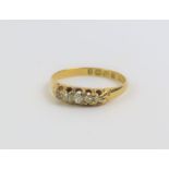 A Victorian 18ct gold old cut diamond five stone r