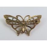 A 9ct gold butterfly brooch, 3.7cm across, 2.9g gr