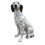 A retro mid 20th century Italian ceramic model of a seated spaniel dog