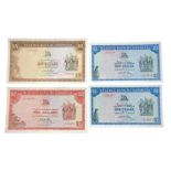 Rhodesian banknotes - c.1970's: $5, $2 and two $1