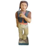 A painted carved wood figure of a 19th Century sty