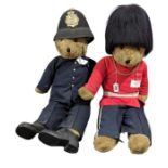 A large teddy bear dressed as a guardsman, 86cms h