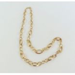 A 9ct gold fancy multi link chain, 50cm long, 8.2g