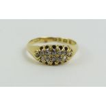 A Victorian 18ct gold rose cut diamond two row rin