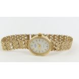 A ladies 9ct gold Rotary wrist watch on 9ct gold b
