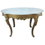 A 19th Century rococo centre table with shaped ova