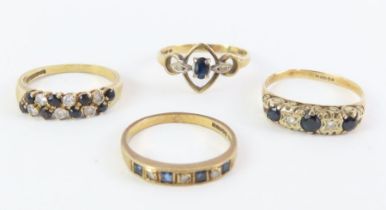 A 9ct gold sapphire and diamond half eternity ring