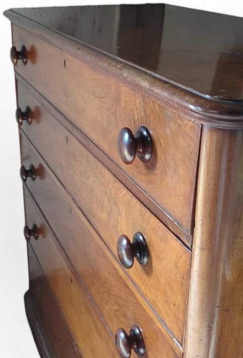 Victorian flame mahogany chest of drawers, 123cm, - Image 3 of 6