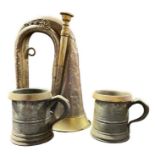 An old brass and copper bugle by Henry Keat, Londo