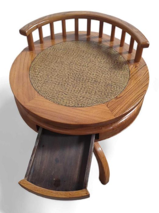 A hardwood circular occasional table, with single - Image 2 of 3