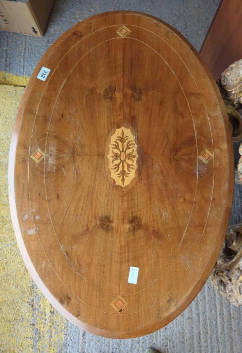 A Victorian oval inlaid walnut occasional table, 6 - Image 2 of 3