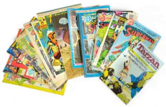 A quantity of comic magazines including Tarzan. Su