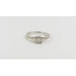 An 18ct white gold princess cut diamond solitaire