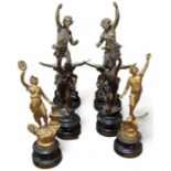 Collection of 19th century and later spelter figur