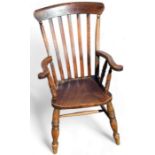 A stained Elm Windsor armchair, 102cm, 63cm, 50cm