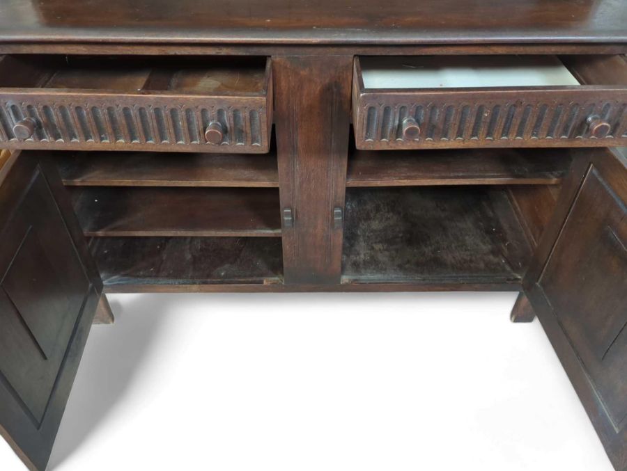 An Ercol/Old Charm elm dresser, with cupboards and - Image 2 of 6