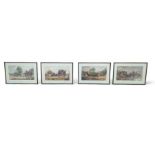 A set of four 19th Century coloured aquatints of s