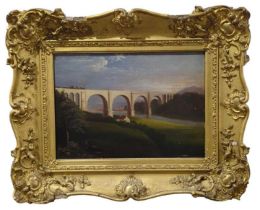 English School, a 19th century oil on board, view