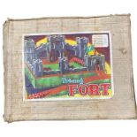 A Triang painted wood fort in original box and wit
