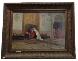 A.DRUMMOND: 19th century oil on canvas, figures se