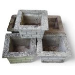 Five brick stone effect planters, 23cm high