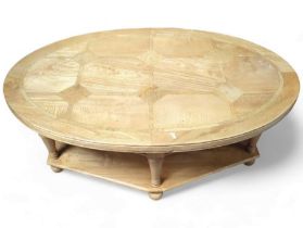 A contemporary marquetry inlaid low coffee table,