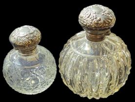 A late Victorian silver mounted cut glass scent bottle