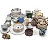 A collection of mixed ceramics, including tea and