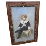 19th century German over-painted pastel print port