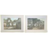 P.Chan: Buildings and Huts, watercolours, framed a