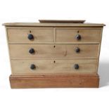 Victorian stripped pine chest of drawers, 106cm, 5