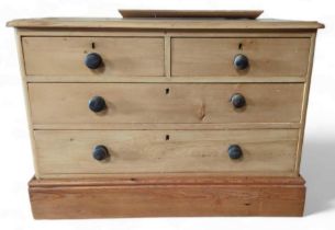 Victorian stripped pine chest of drawers, 106cm, 5