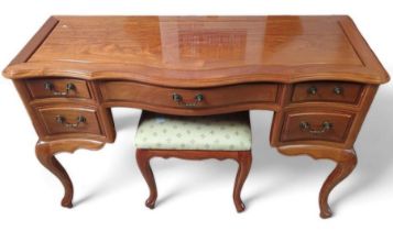 A contemporary Chinese hardwood dressing table, wi