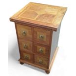 A marquetry inlaid multi-drawer cabinet, 50cm, 50c